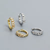 Stacked Ear Buckle Earrings S925 Silver Geometric Design Ins Style Electroplated For Women