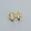 Stacked Ear Buckle Earrings S925 Silver Geometric Design Ins Style Electroplated For Women