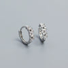 Stacked Ear Buckle Earrings S925 Silver Geometric Design Ins Style Electroplated For Women