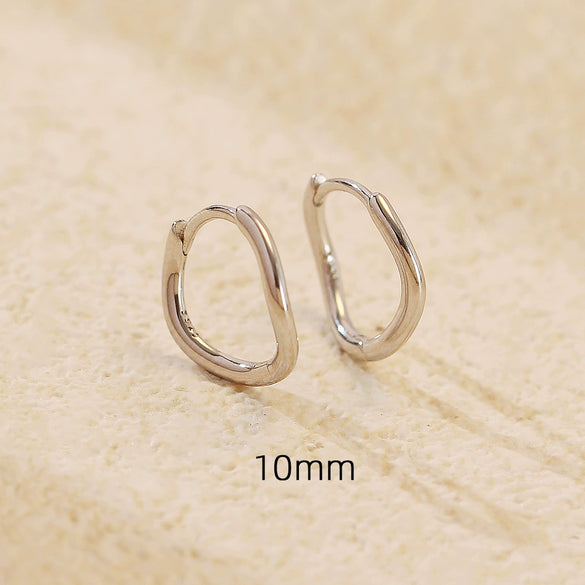 Stacked Ear Buckle S925 Silver Ins Wave Irregular Geometric Women's Earrings With Electroplating