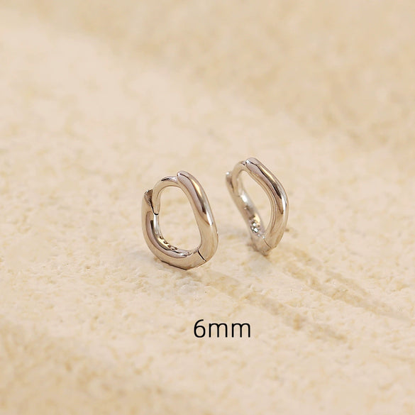 Stacked Ear Buckle S925 Silver Ins Wave Irregular Geometric Women's Earrings With Electroplating