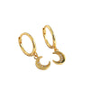 Stacked Earrings S925 Silver Moon Pattern Electroplated