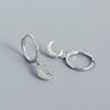 Stacked Earrings S925 Silver Moon Pattern Electroplated