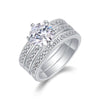 Stacked Full Circle Inlaid S925 Silver Moissanite Ring Fashion Ol Style Unisex