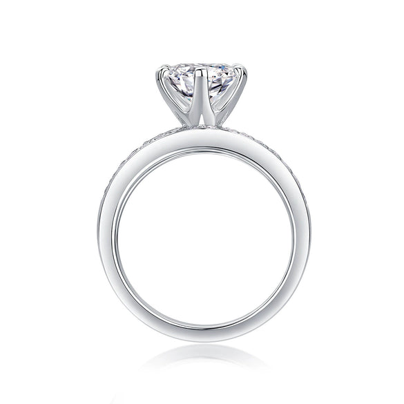 Stacked Full Circle Inlaid S925 Silver Moissanite Ring Fashion Ol Style Unisex