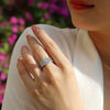 Stacked Full Circle Inlaid S925 Silver Moissanite Ring Fashion Ol Style Unisex