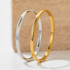 Stacked Geometric Oval Gold Glossy Plain Ring Bracelet In Stainless Steel With Electroplating