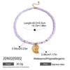 Stacked Holiday Style Stainless Steel Natural Stone Conch Pendant Geometric Pattern Electroplated Women's Necklace