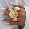 Stacked Ins Style Women's Special Shaped Pearl Gemstone Ring Set Zinc Alloy Electroplated