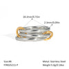 Stacked Interlocking Ring In Geometric Shape Stainless Steel Jewelry With Pvd Furnace Vacuum Real Gold Plating For Unisex