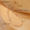 Stacked Millet Beads Colorful Beads With Natural Stone Stainless Steel 18K Female Clavicle Necklace Electroplated