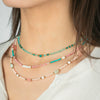 Stacked Millet Beads Colorful Beads With Natural Stone Stainless Steel 18K Female Clavicle Necklace Electroplated