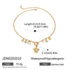 Stacked Natural Stone Ocean Style Hammer Pattern Coconut Tree Pendant Stainless Steel Clavicle Chain Necklace With Electroplating