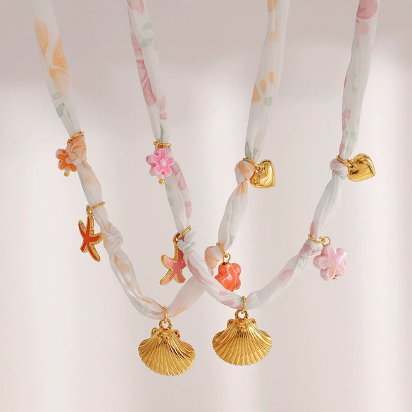 Stacked Necklaces Stainless Steel Titanium Steel Heart Shape Pendant Shell Necklace Fashion Ol Minimalist Electroplated