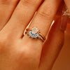 Stacked Open Ring Women's Copper Diamond Retro Design Sun And Moon Style