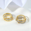 Stacked Plain Ring Copper Inlaid Zirconium Geometric Light Luxury Style Electroplated Women's Couple Hand Jewelry