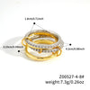 Stacked Plain Ring Copper Inlaid Zirconium Geometric Light Luxury Style Electroplated Women's Couple Hand Jewelry