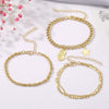 Stacked Retro Fivepointed Star Alloy Bracelet Fourpiece Set Electroplated Geometric Design For Men And Women