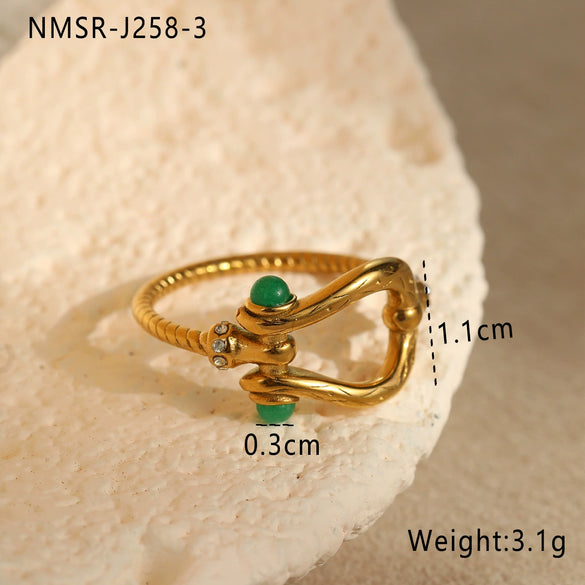 Stacked Ring Stainless Steel Geometric Light Luxury Style Gold Plated Women's
