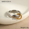 Stacked Ring Stainless Steel Geometric Light Luxury Style Gold Plated Women's