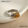Stacked Ring Stainless Steel Geometric Light Luxury Style Gold Plated Women's