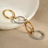 Stacked Ring Stainless Steel Geometric Light Luxury Style Gold Plated Women's