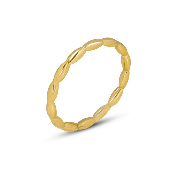 Stacked Ring Titanium Steel 18K Gold Plated Geometric French Retro Jewelry