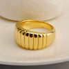 Stacked Ring Titanium Steel Plaid Wave Electroplated