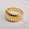 Stacked Ring Titanium Steel Plaid Wave Electroplated