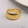 Stacked Ring Titanium Steel Plaid Wave Electroplated
