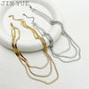 Stacked Snake Bone Chain Necklace Stainless Steel Electroplating Unisex Simple Trendy Hip Hop Style