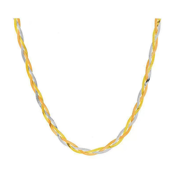 Stacked Snake Bone Clavicle Necklace Titanium Steel Geometric Electroplating