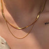 Stacked Snake Bone Clavicle Necklace Titanium Steel Geometric Electroplating