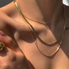 Stacked Snake Bone Clavicle Necklace Titanium Steel Geometric Electroplating