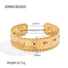 Stacked Stainless Steel And Titanium Steel Embossed Geometric Style Bracelet Accessories With Electroplating