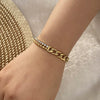 Stacked Stainless Steel Geometric Style Electroplated Women's Bracelet