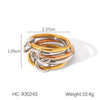 Stacked Stainless Steel Geometric Women's Rings With Electroplating