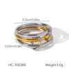 Stacked Stainless Steel Geometric Women's Rings With Electroplating