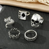 Stacked Style Geometric Alloy Ring Suit Electroplated For Unisex
