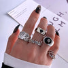 Stacked Style Geometric Alloy Ring Suit Electroplated For Unisex