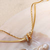 Stacked Style 316L Stainless Steel Gold Plated Women's Fashionable Simple Light Luxury Necklace