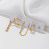 Stacked Tassel Zircon Earrings Copper Inlaid Geometric Style Women's