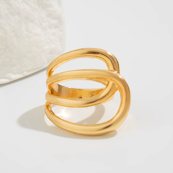 Stacked Wind Irregular Zinc Alloy Electroplated Bracelet