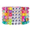 Stacking Bracelet Set Polymer Clay Handmade Geometric Style Colorful Soft Oil Dripping White Smiley Face Bohemian