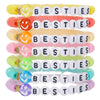 Stacking Bracelet Set Polymer Clay Handmade Geometric Style Colorful Soft Oil Dripping White Smiley Face Bohemian