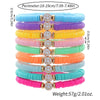 Stacking Bracelet Set Polymer Clay Handmade Geometric Style Colorful Soft Oil Dripping White Smiley Face Bohemian