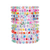Stacking Bracelet Set Polymer Clay Handmade Geometric Style Colorful Soft Oil Dripping White Smiley Face Bohemian