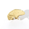 Stacking Ring Stainless Steel Electroplated Real Gold Multilayer Ginkgo Leaf Style For Women