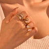 Stacking Rings Stainless Steel Geometric Electroplating Women's Hand Accessories