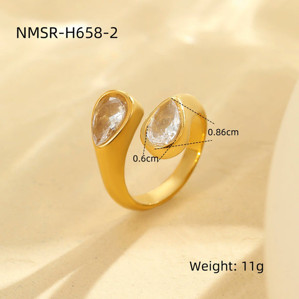 Stacking Rings Stainless Steel Geometric Electroplating Women's Hand Accessories